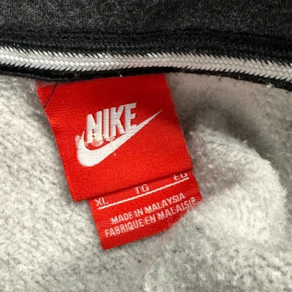 Vintage Nike full zip hoodie in black, charcoal & gray, men's XL Y2K Streetwear
